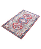 Kazak 2'8'' X 4'2'' Hand-Knotted Wool Rug 2'8'' x 4'2'' (80 X 125) / Red / Ivory