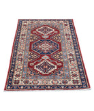 Kazak 2'8'' X 4'2'' Hand-Knotted Wool Rug 2'8'' x 4'2'' (80 X 125) / Red / Ivory