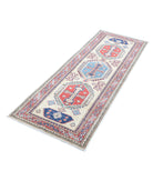 Kazak 2'5'' X 6'7'' Hand-Knotted Wool Rug 2'5'' x 6'7'' (73 X 198) / Ivory / Red