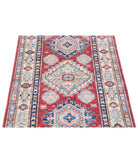 Kazak 2'8'' X 4'4'' Hand-Knotted Wool Rug 2'8'' x 4'4'' (80 X 130) / Red / Ivory