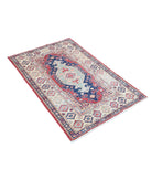 Kazak 2'9'' X 4'1'' Hand-Knotted Wool Rug 2'9'' x 4'1'' (83 X 123) / Red / Ivory