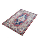 Kazak 2'9'' X 4'1'' Hand-Knotted Wool Rug 2'9'' x 4'1'' (83 X 123) / Red / Ivory