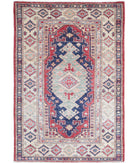 Kazak 2'9'' X 4'1'' Hand-Knotted Wool Rug 2'9'' x 4'1'' (83 X 123) / Red / Ivory