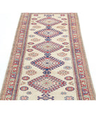 Kazak 2'7'' X 6'2'' Hand-Knotted Wool Rug 2'7'' x 6'2'' (78 X 185) / Ivory / Red