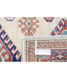 Kazak 2'7'' X 6'2'' Hand-Knotted Wool Rug 2'7'' x 6'2'' (78 X 185) / Ivory / Red