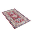 Kazak 2'7'' X 4'0'' Hand-Knotted Wool Rug 2'7'' x 4'0'' (78 X 120) / Red / Ivory