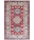 Kazak 2'7'' X 4'0'' Hand-Knotted Wool Rug 2'7'' x 4'0'' (78 X 120) / Red / Ivory