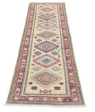 Kazak 2'2'' X 7'10'' Hand-Knotted Wool Rug 2'2'' x 7'10'' (65 X 235) / Gold / Red