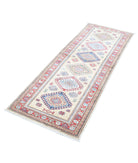 Kazak 2'4'' X 6'3'' Hand-Knotted Wool Rug 2'4'' x 6'3'' (70 X 188) / Ivory / Red