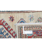 Kazak 2'4'' X 6'3'' Hand-Knotted Wool Rug 2'4'' x 6'3'' (70 X 188) / Ivory / Red