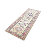 Kazak 2'6'' X 6'4'' Hand-Knotted Wool Rug 2'6'' x 6'4'' (75 X 190) / Gold / Red