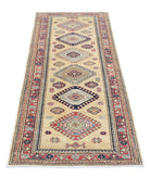 Kazak 2'6'' X 6'4'' Hand-Knotted Wool Rug 2'6'' x 6'4'' (75 X 190) / Gold / Red