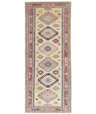 Kazak 2'6'' X 6'4'' Hand-Knotted Wool Rug 2'6'' x 6'4'' (75 X 190) / Gold / Red