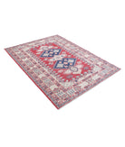 Kazak 5'0'' X 6'7'' Hand-Knotted Wool Rug 5'0'' x 6'7'' (150 X 198) / Red / Ivory