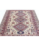 Kazak 6'1'' X 6'6'' Hand-Knotted Wool Rug 6'1'' x 6'6'' (183 X 195) / Ivory / Red