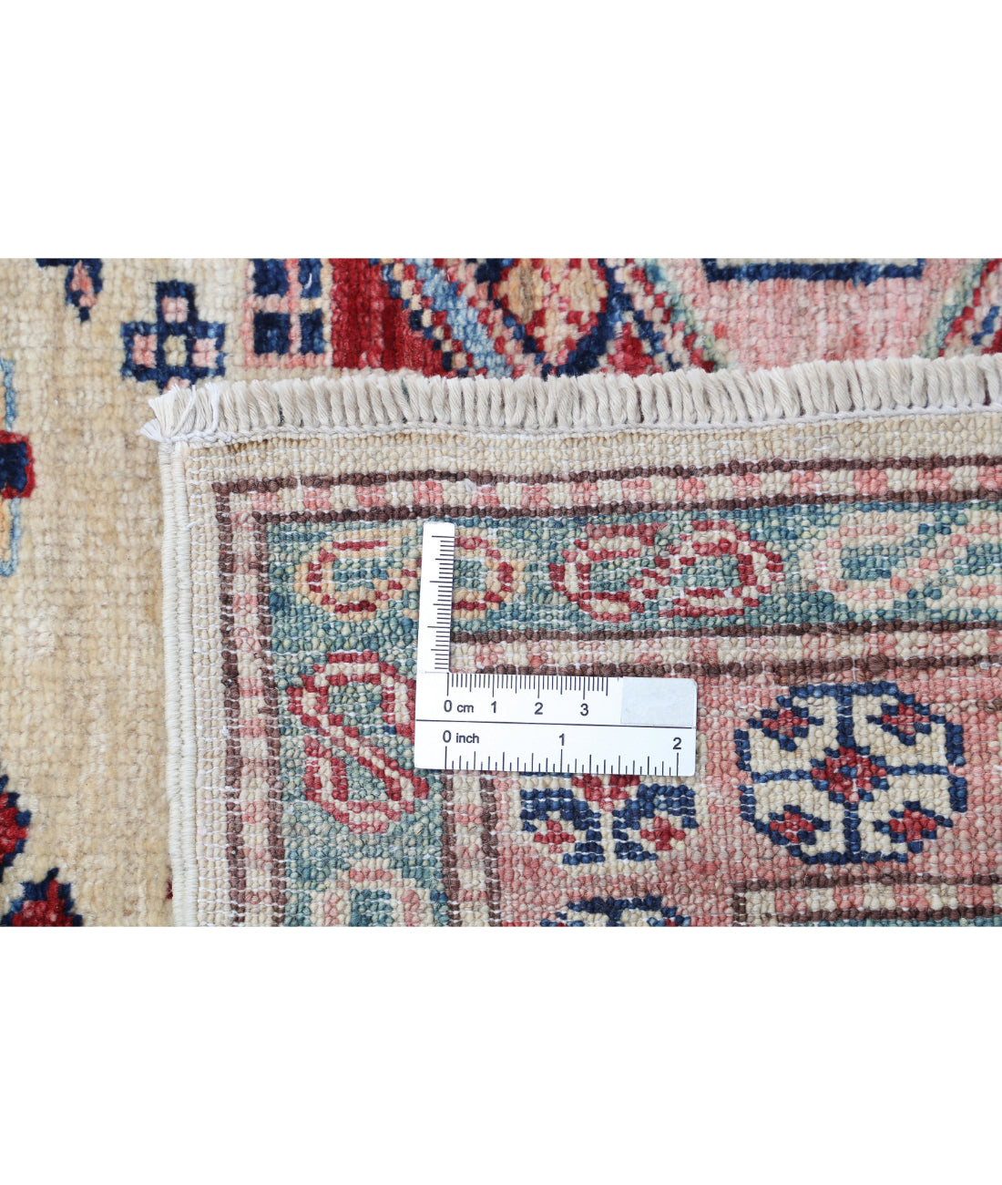 Kazak 6'1'' X 6'6'' Hand-Knotted Wool Rug 6'1'' x 6'6'' (183 X 195) / Ivory / Red