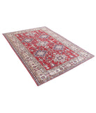 Kazak 5'8'' X 7'8'' Hand-Knotted Wool Rug 5'8'' x 7'8'' (170 X 230) / Red / Ivory