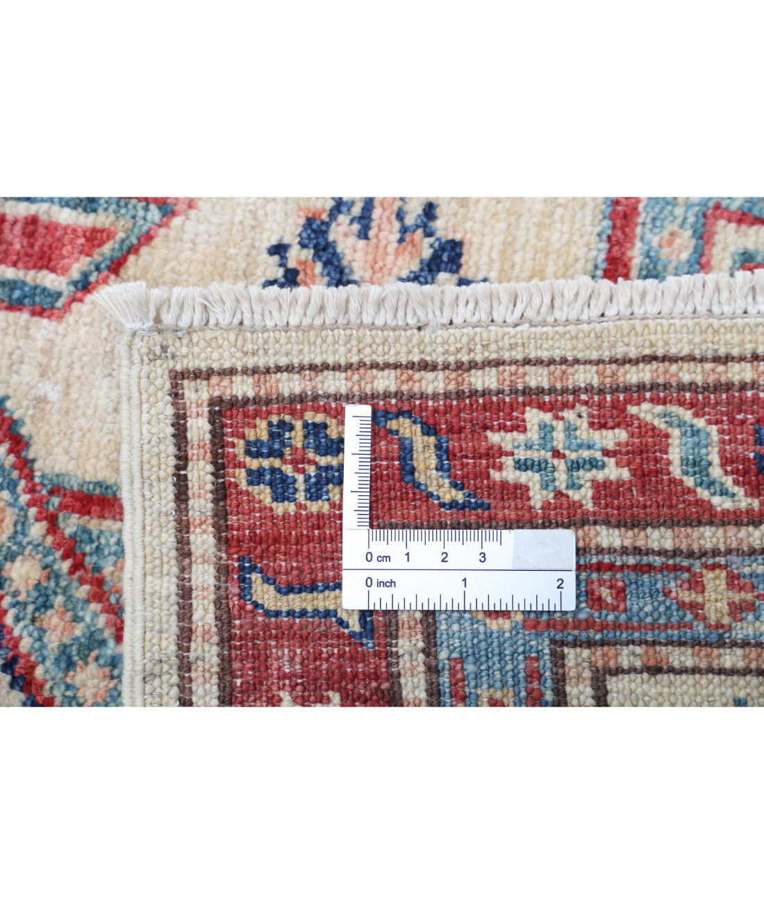 Kazak 4'8'' X 6'8'' Hand-Knotted Wool Rug 4'8'' x 6'8'' (140 X 200) / Blue / Ivory