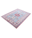 Kazak 4'9'' X 6'5'' Hand-Knotted Wool Rug 4'9'' x 6'5'' (143 X 193) / Blue / Ivory