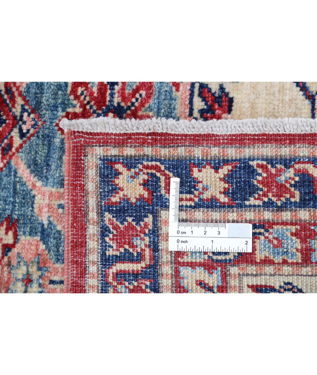 Kazak 4'9'' X 6'5'' Hand-Knotted Wool Rug 4'9'' x 6'5'' (143 X 193) / Blue / Ivory