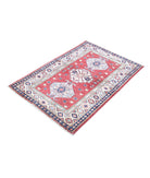 Kazak 2'9'' X 4'0'' Hand-Knotted Wool Rug 2'9'' x 4'0'' (83 X 120) / Red / Ivory