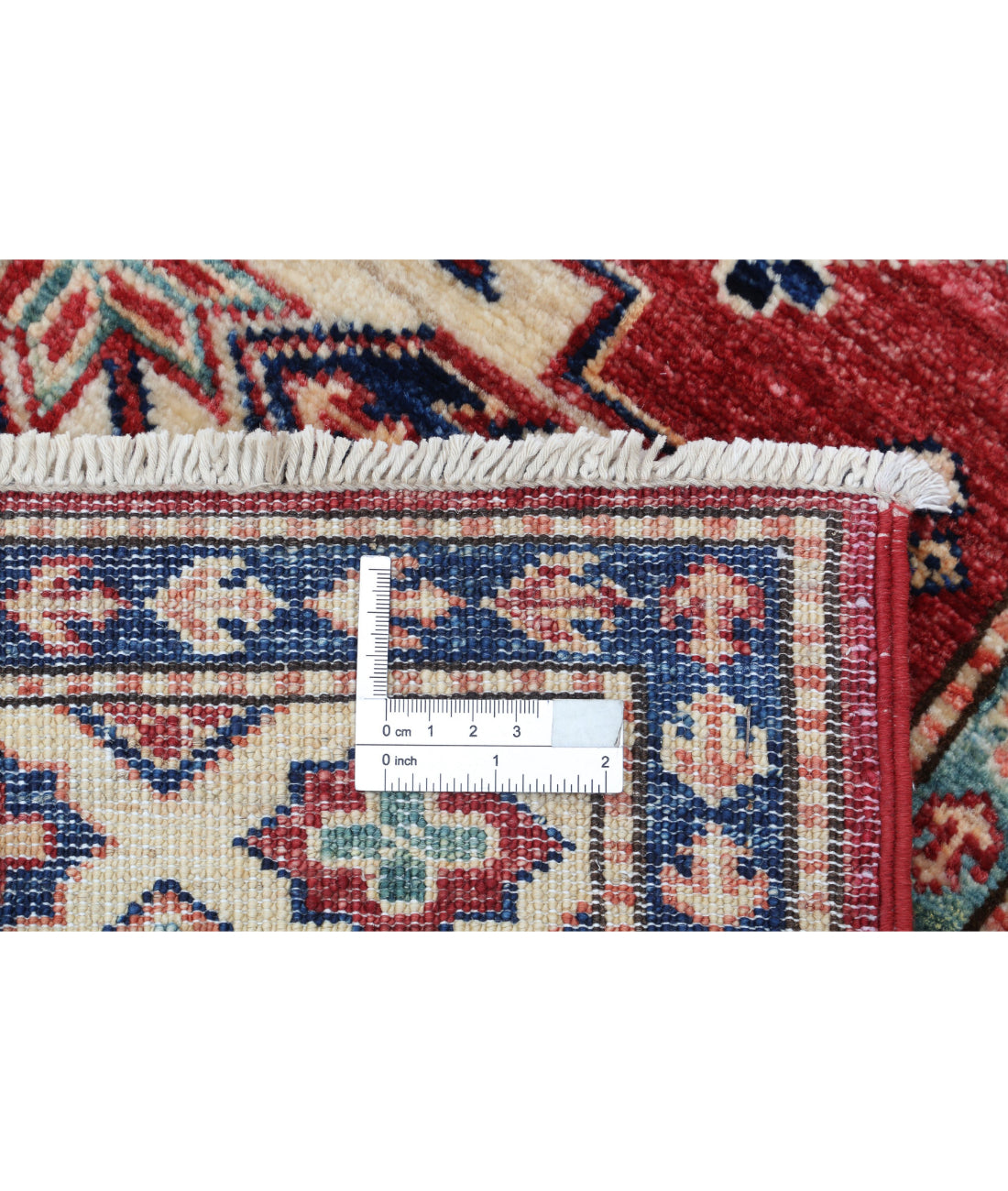 Kazak 2'9'' X 4'0'' Hand-Knotted Wool Rug 2'9'' x 4'0'' (83 X 120) / Red / Ivory