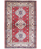 Kazak 2'9'' X 4'0'' Hand-Knotted Wool Rug 2'9'' x 4'0'' (83 X 120) / Red / Ivory