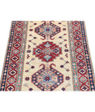 Kazak 2'10'' X 4'0'' Hand-Knotted Wool Rug 2'10'' x 4'0'' (85 X 120) / Ivory / Red