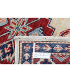 Kazak 2'10'' X 4'0'' Hand-Knotted Wool Rug 2'10'' x 4'0'' (85 X 120) / Ivory / Red