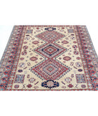 Kazak 6'2'' X 6'8'' Hand-Knotted Wool Rug 6'2'' x 6'8'' (185 X 200) / Ivory / Red