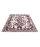 Kazak 5'11'' X 6'7'' Hand-Knotted Wool Rug 5'11'' x 6'7'' (178 X 198) / Ivory / Red