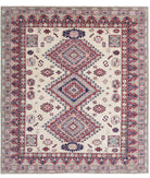 Kazak 5'11'' X 6'7'' Hand-Knotted Wool Rug 5'11'' x 6'7'' (178 X 198) / Ivory / Red