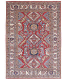 Kazak 5'9'' X 7'11'' Hand-Knotted Wool Rug 5'9'' x 7'11'' (173 X 238) / Red / Ivory