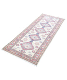 Kazak 2'7'' X 6'5'' Hand-Knotted Wool Rug 2'7'' x 6'5'' (78 X 193) / Ivory / Red