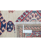 Kazak 2'7'' X 6'5'' Hand-Knotted Wool Rug 2'7'' x 6'5'' (78 X 193) / Ivory / Red