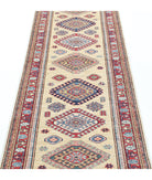 Kazak 2'4'' X 7'5'' Hand-Knotted Wool Rug 2'4'' x 7'5'' (70 X 223) / Ivory / Red