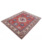 Kazak 5'0'' X 6'4'' Hand-Knotted Wool Rug 5'0'' x 6'4'' (150 X 190) / Red / Ivory