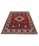 Kazak 5'0'' X 6'4'' Hand-Knotted Wool Rug 5'0'' x 6'4'' (150 X 190) / Red / Ivory