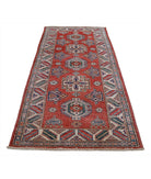 Kazak 2'7'' X 5'10'' Hand-Knotted Wool Rug 2'7'' x 5'10'' (78 X 175) / Red / Ivory