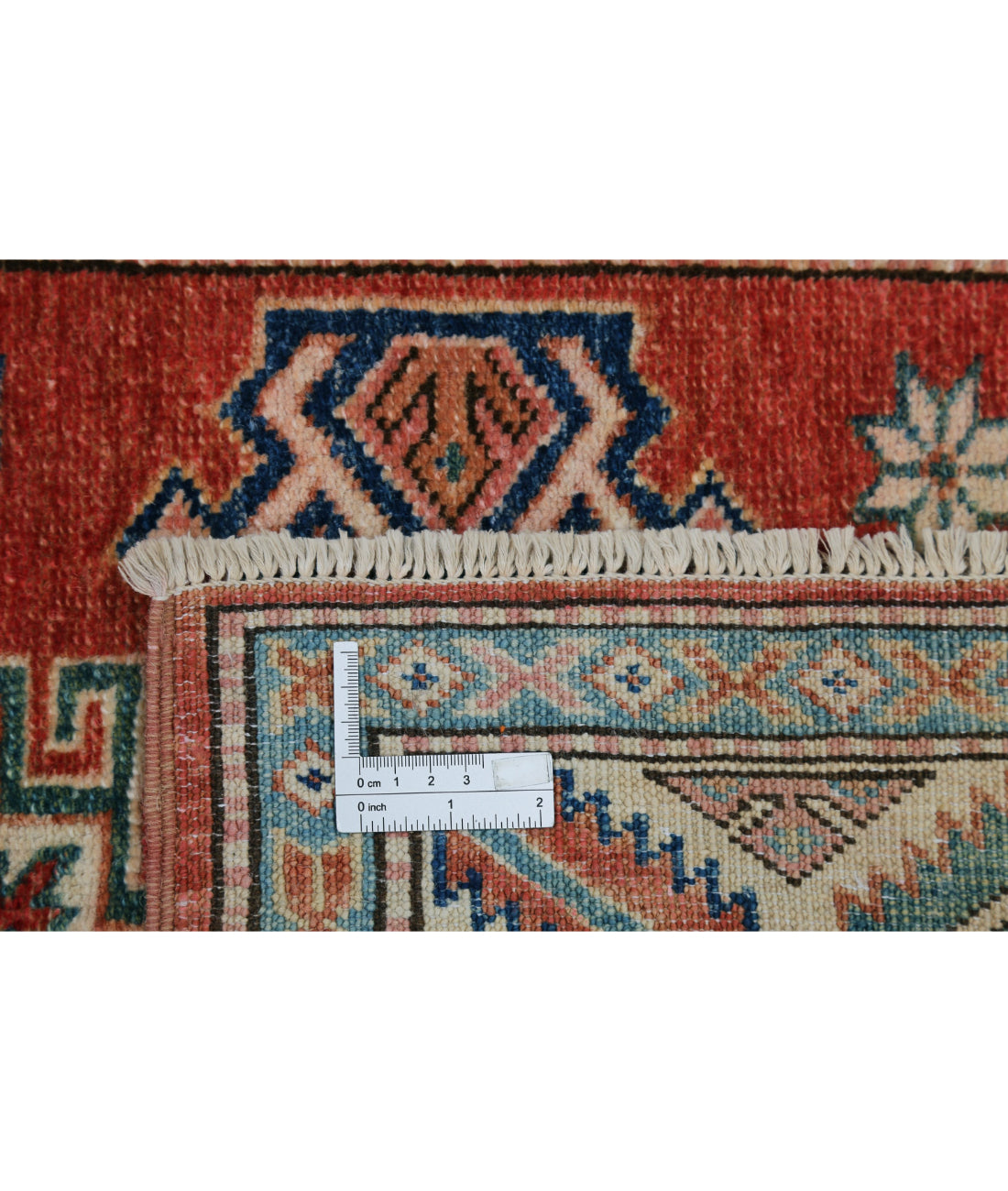 Kazak 2'7'' X 5'10'' Hand-Knotted Wool Rug 2'7'' x 5'10'' (78 X 175) / Red / Ivory