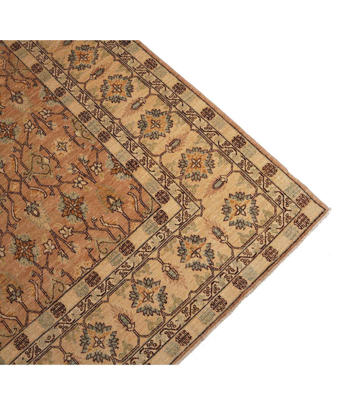 Ziegler 6' 3" X 11' 10" Hand-Knotted Wool Rug 6' 3" X 11' 10" (191 X 361) / Taupe / Ivory