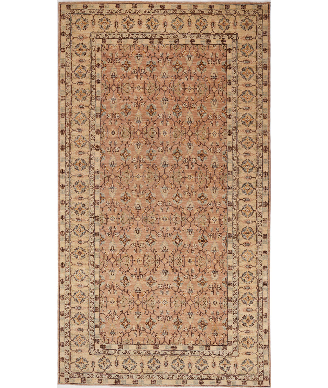 Ziegler 6' 3" X 11' 10" Hand-Knotted Wool Rug 6' 3" X 11' 10" (191 X 361) / Taupe / Ivory