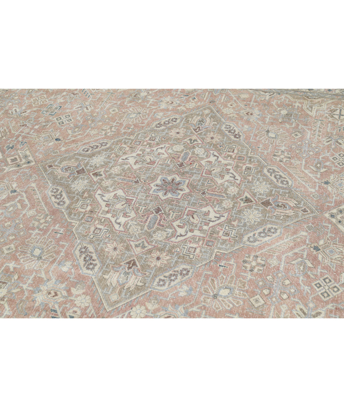 Tabriz 9'4'' X 13'0'' Hand-Knotted Wool Rug 9'4'' x 13'0'' (280 X 390) / Pink / Grey