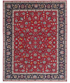 Tabriz 9'9'' X 12'4'' Hand-Knotted Wool Rug 9'9'' x 12'4'' (293 X 370) / Burgundy / Blue