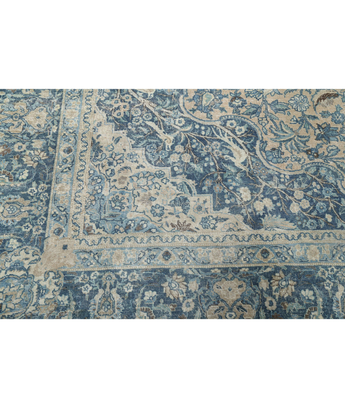 Tabriz 11'1'' X 14'9'' Hand-Knotted Wool Rug 11'1'' x 14'9'' (333 X 443) / Taupe / Blue