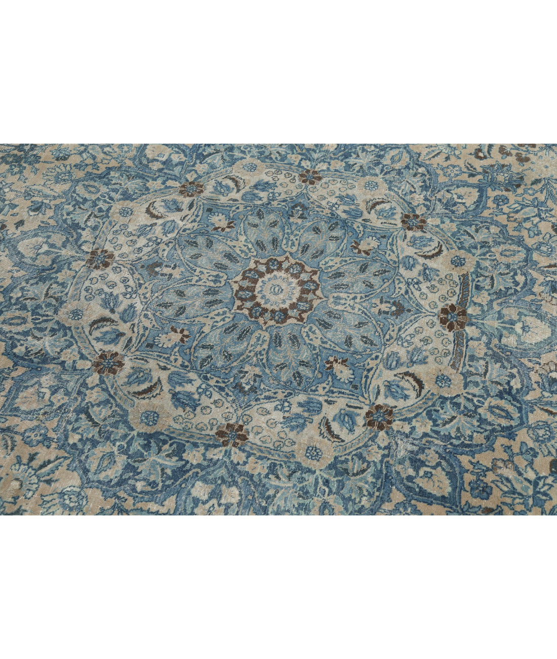 Tabriz 11'1'' X 14'9'' Hand-Knotted Wool Rug 11'1'' x 14'9'' (333 X 443) / Taupe / Blue