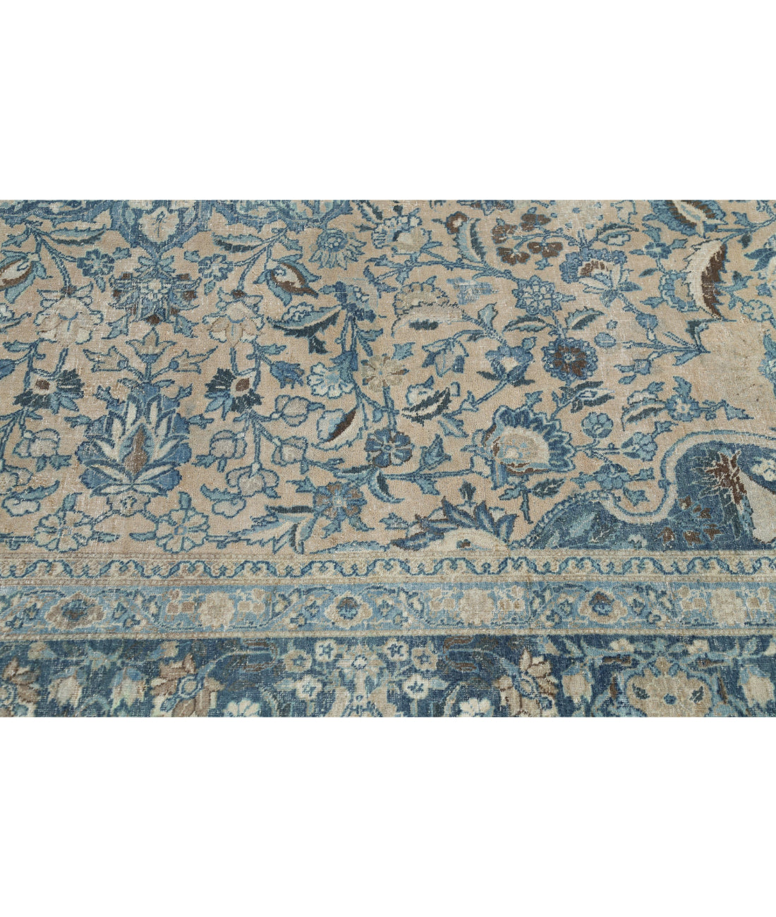 Tabriz 11'1'' X 14'9'' Hand-Knotted Wool Rug 11'1'' x 14'9'' (333 X 443) / Taupe / Blue