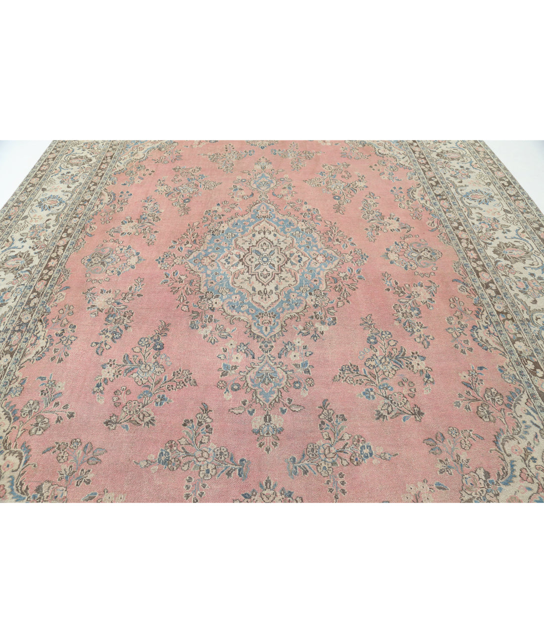 Tabriz 10'0'' X 13'8'' Hand-Knotted Wool Rug 10'0'' x 13'8'' (300 X 410) / Pink / Ivory