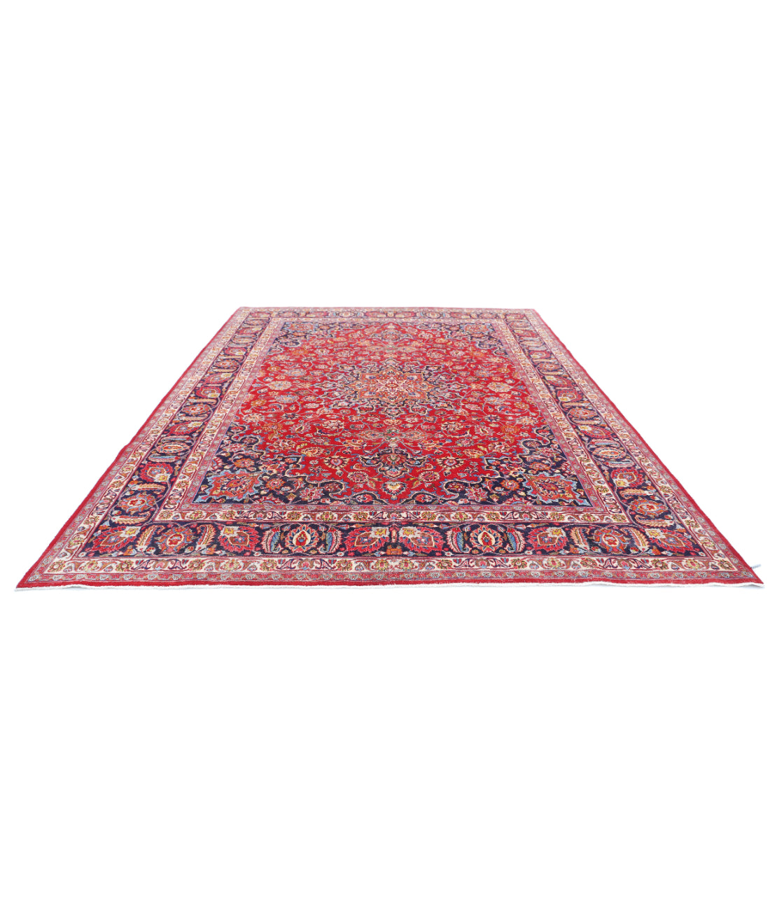 Tabriz 9'7'' X 12'8'' Hand-Knotted Wool Rug 9'7'' x 12'8'' (288 X 380) / Red / Blue