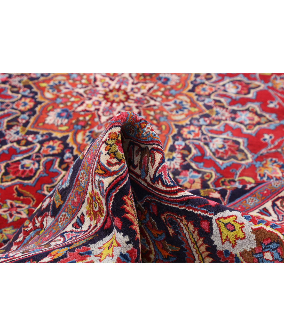 Tabriz 9'7'' X 12'8'' Hand-Knotted Wool Rug 9'7'' x 12'8'' (288 X 380) / Red / Blue